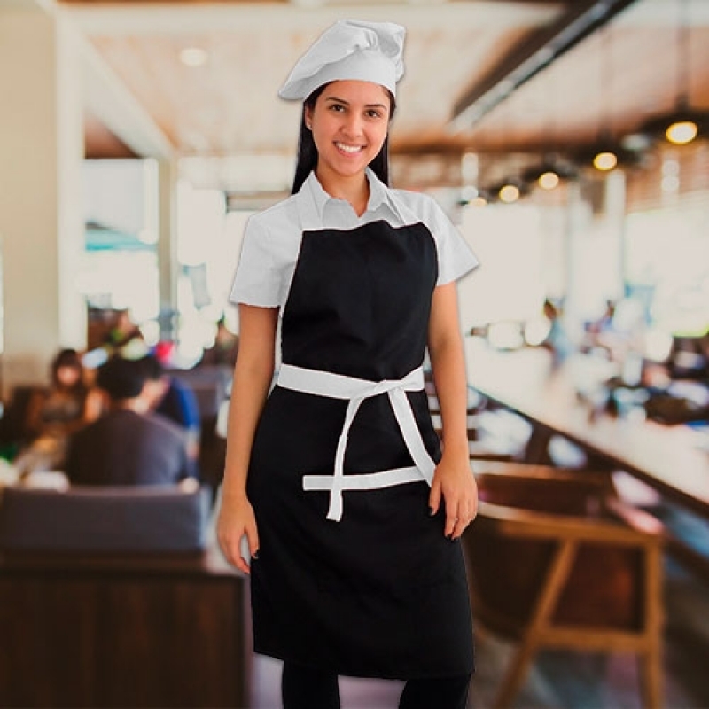 Avental Chef de Cozinha Feminino Brás - Avental de Chef Personalizado