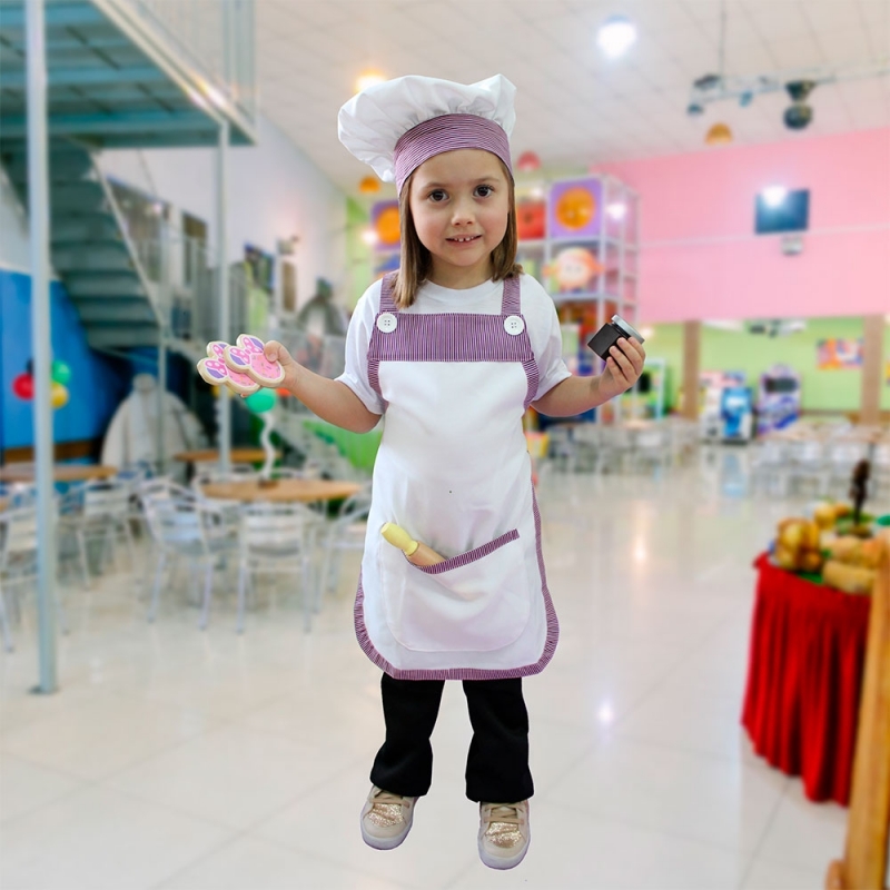 Avental Chef de Cozinha Infantil Orçar Bertioga - Avental Chef de Cozinha Feminino