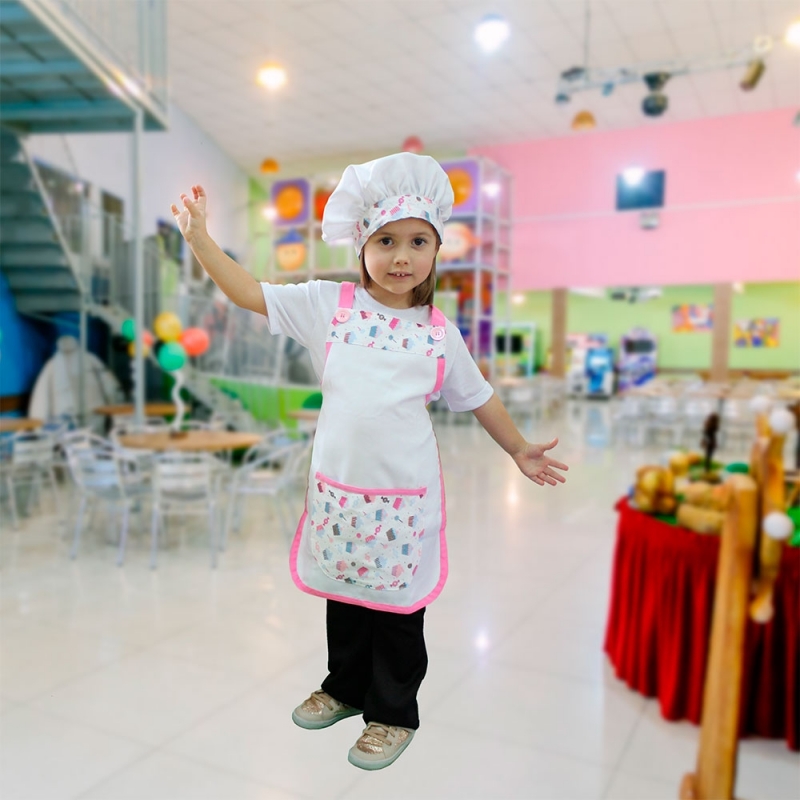 Avental Chef de Cozinha Infantil Biritiba Mirim - Avental Chef de Cozinha Infantil