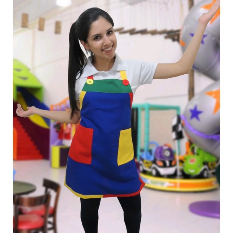Avental Colorido de Festa Infantil Juquitiba - Avental Colorido para Monitor Infantil