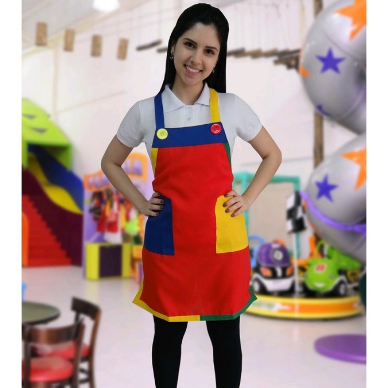 Avental Personalizado Colorido Vila Prudente - Avental Colorido para Monitor Infantil
